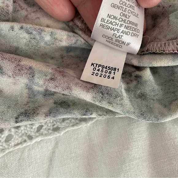 J Jill Plus XL Floral Tunic Top Tunic Shirt Black stretchy high-low - Picture 6 of 6